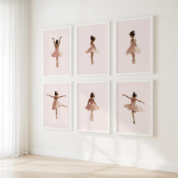 Elegant Ballet Dancer Art Print Set of 6