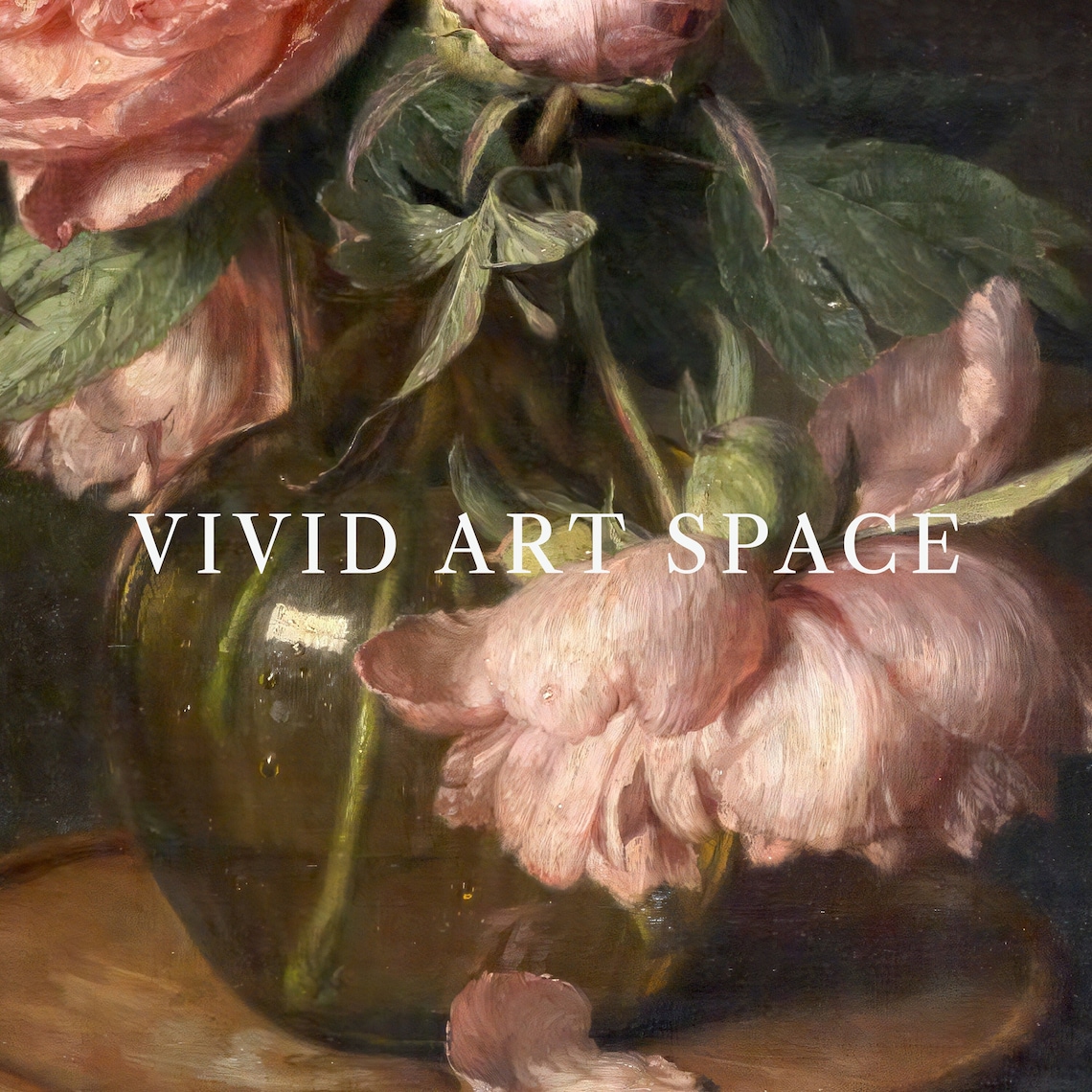 Moody Pink Peonies Vintage Art Print, Farmhouse Decor - Image 2