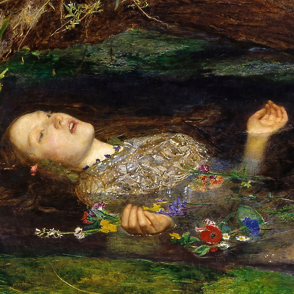 Ophelia By John Everett Millais, British Art Print - Image 3