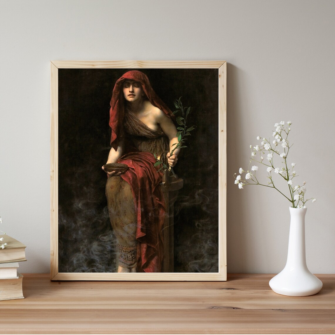Priestess Of Delphi By John Collier Vintage Portrait Art Print - Image 2