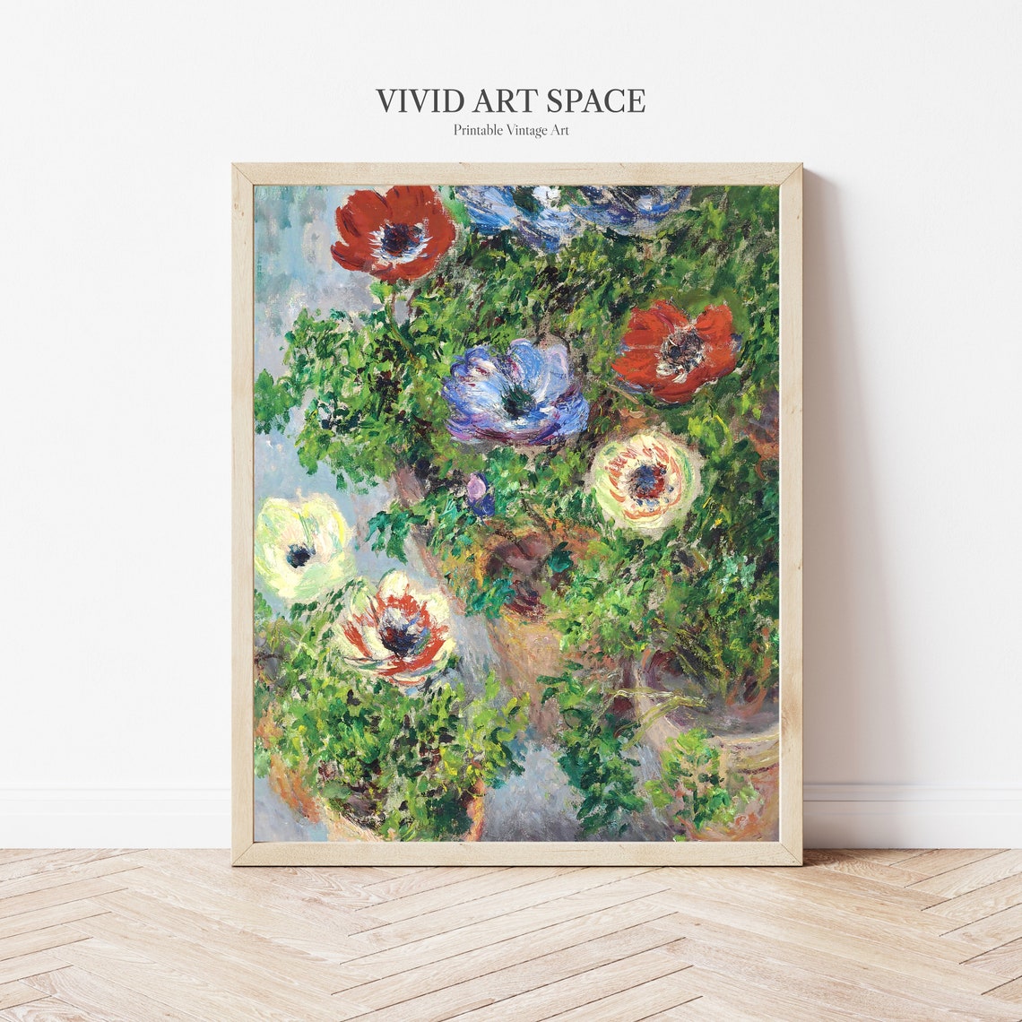 Claude Monet Anemones Blossoms Vibrant Impressionist Floral Print - Image 2