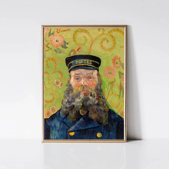 Vincent Van Gogh Postman Joseph Roulin Impressionist Painting Man Portrait Print Printable Wall Art