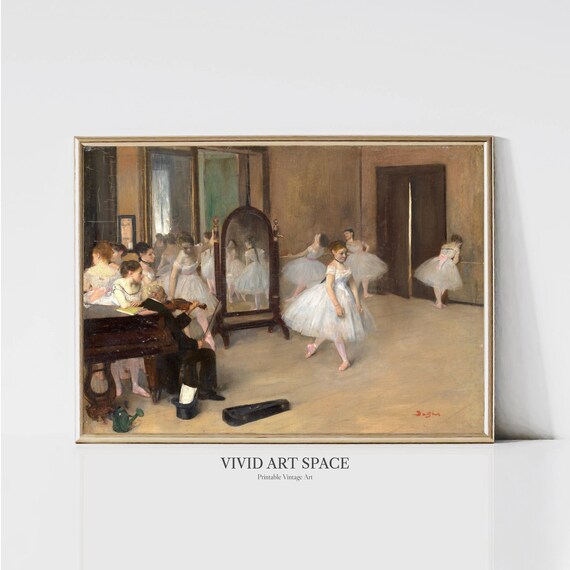 Edgar Degas Ballet Class Impressionist Ballerina Portrait Painting Ballet Dance Art Print Printable Wall Art