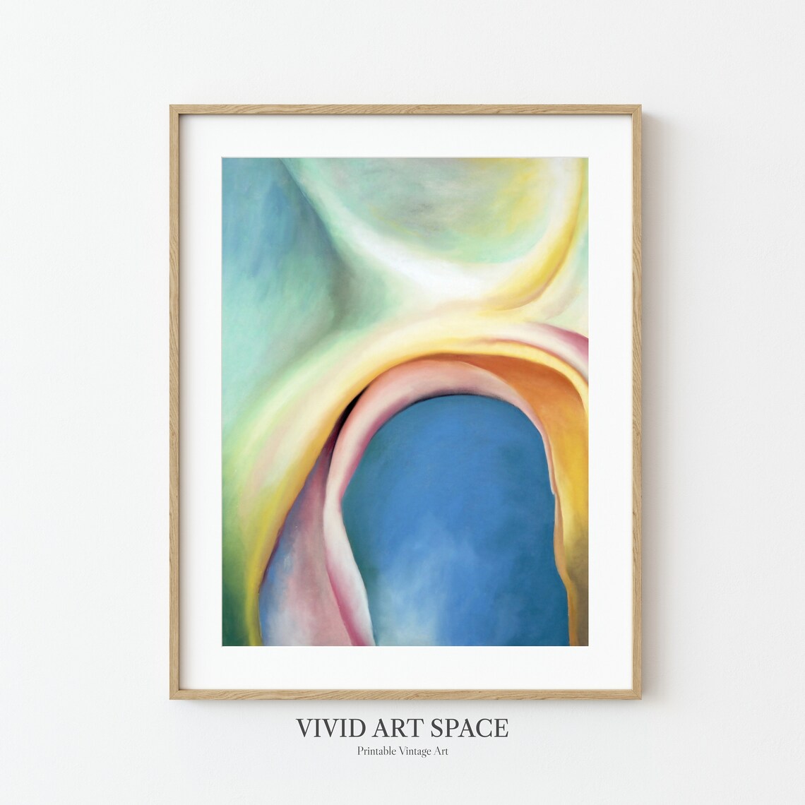 Georgia Okeeffe Over Blue Minimalist Abstract Print