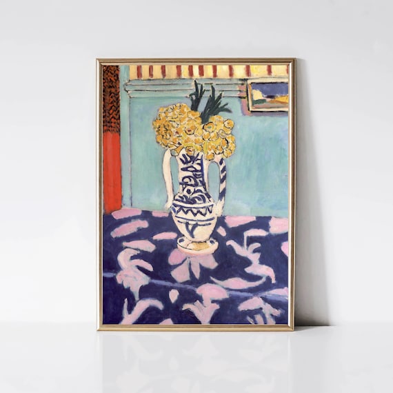 Henri Matisse Yellow Mimosa Vase Bright Fauvist Floral Print