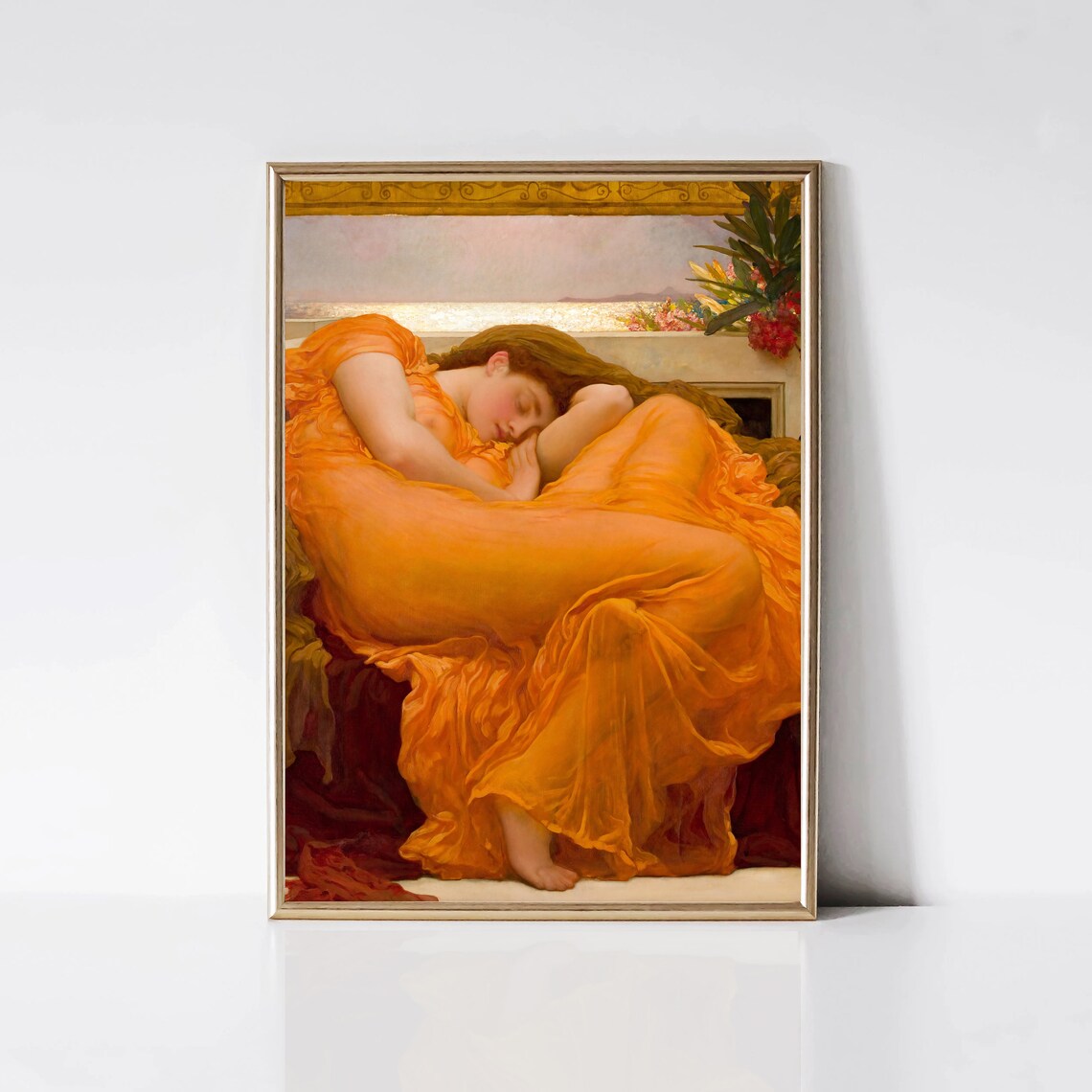 Flaming June By Frederic Leighton Poster Print - Image 3