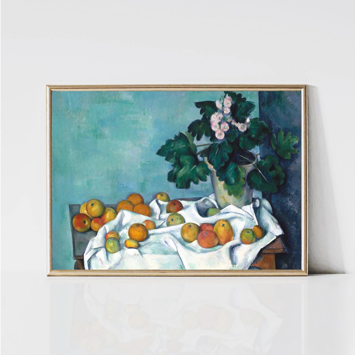 Cezanne Apples and Primroses Vintage Art Print