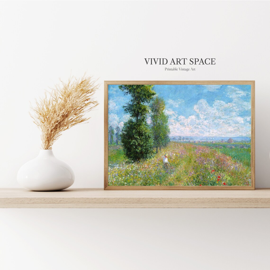 Monet Meadow With Poplars Impressionist Landscape - Image 2