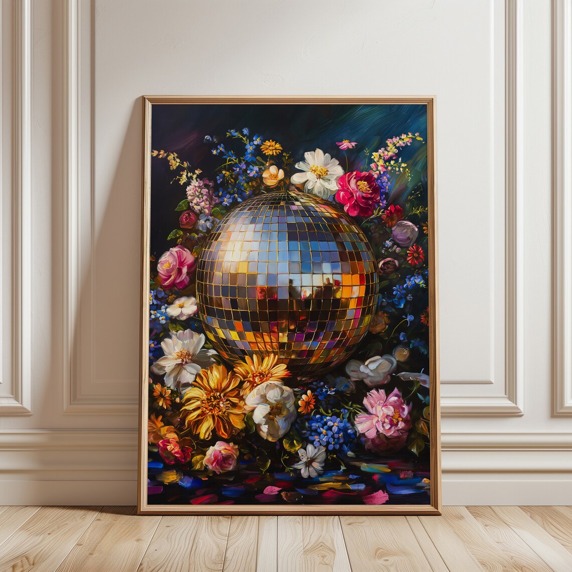 Disco Ball Maximalist Painting, Botanical Poster - Image 5