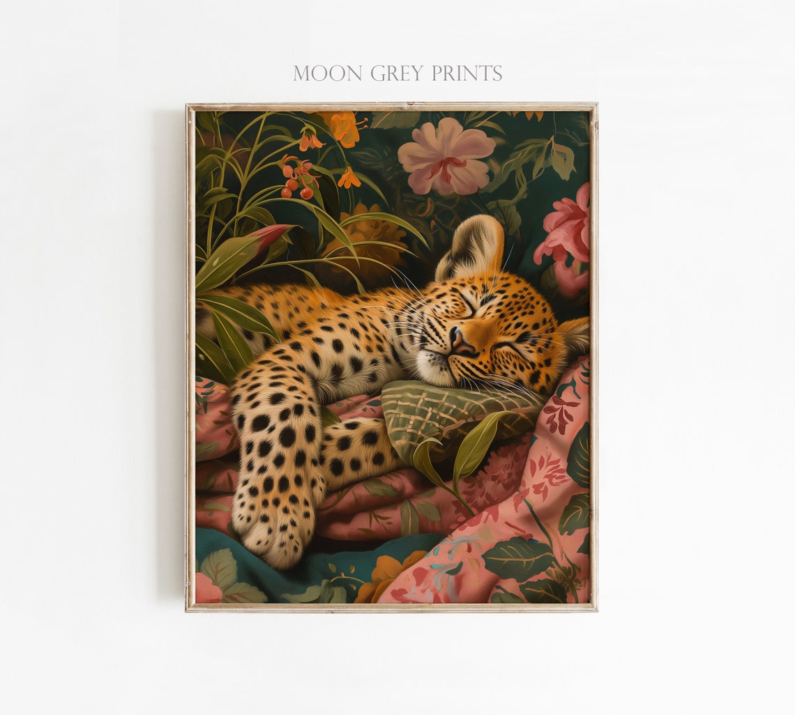 Sleeping Leopard - Maximalist Oil Painting - Image 2