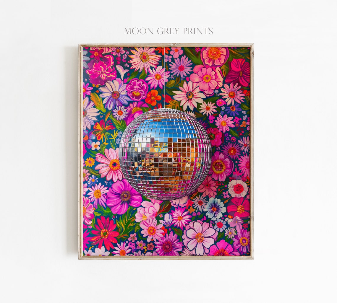 Disco Ball Botanical - Maximalist Oil Art - Image 5