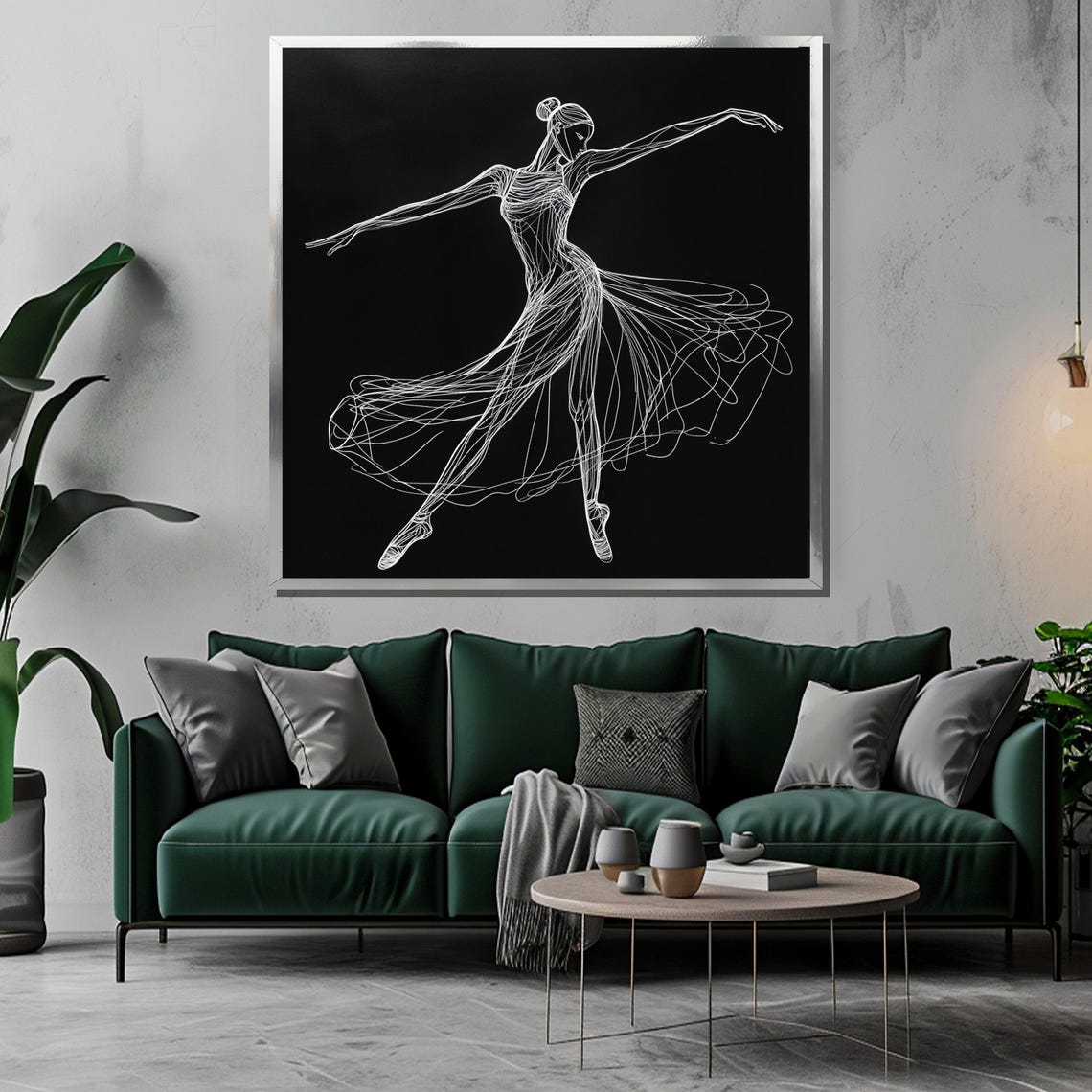 Graceful Continuous Line Ballerina Drawing Black And White Minimalist Painting Perfect Art Gift For Ballet And Dance Enthusiasts - Image 3