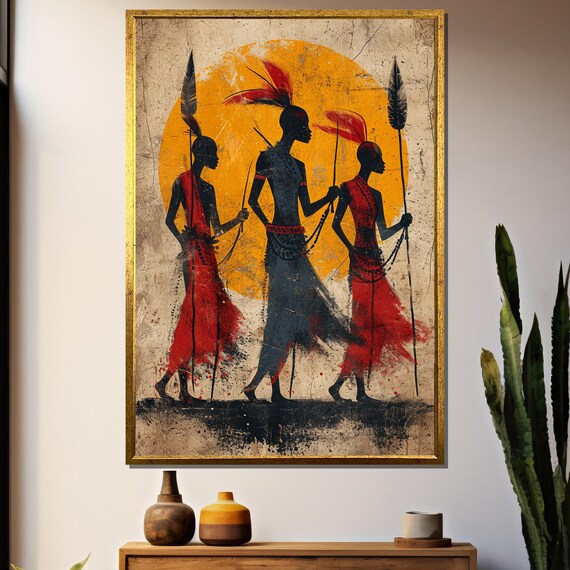 Painting Of Minimalist African Tribal Art Cultural Poster Gift For Ethnic Wall Dcor