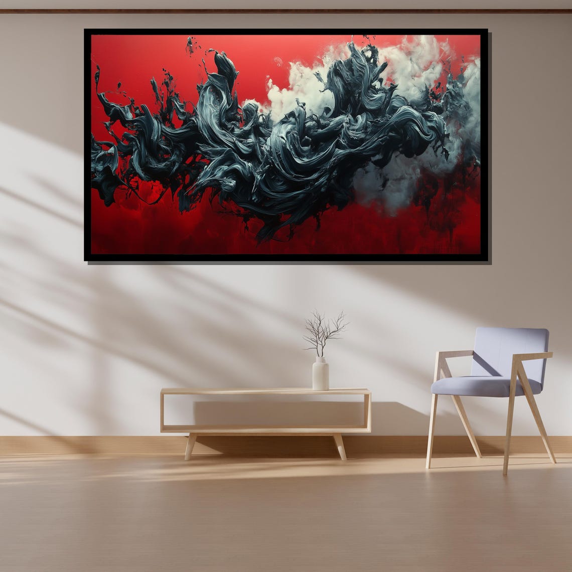 Abstract Swirling Motion Painting Bold Art Gift For Modern Home Or Office Decor - Image 4