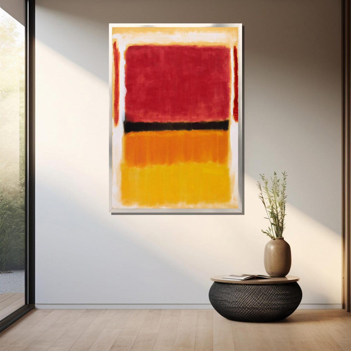 Mark Rothkos Untitled Bold Red Black And Orange Color Block Painting Ideal Gift For Modern Art Enthusiasts - Image 3