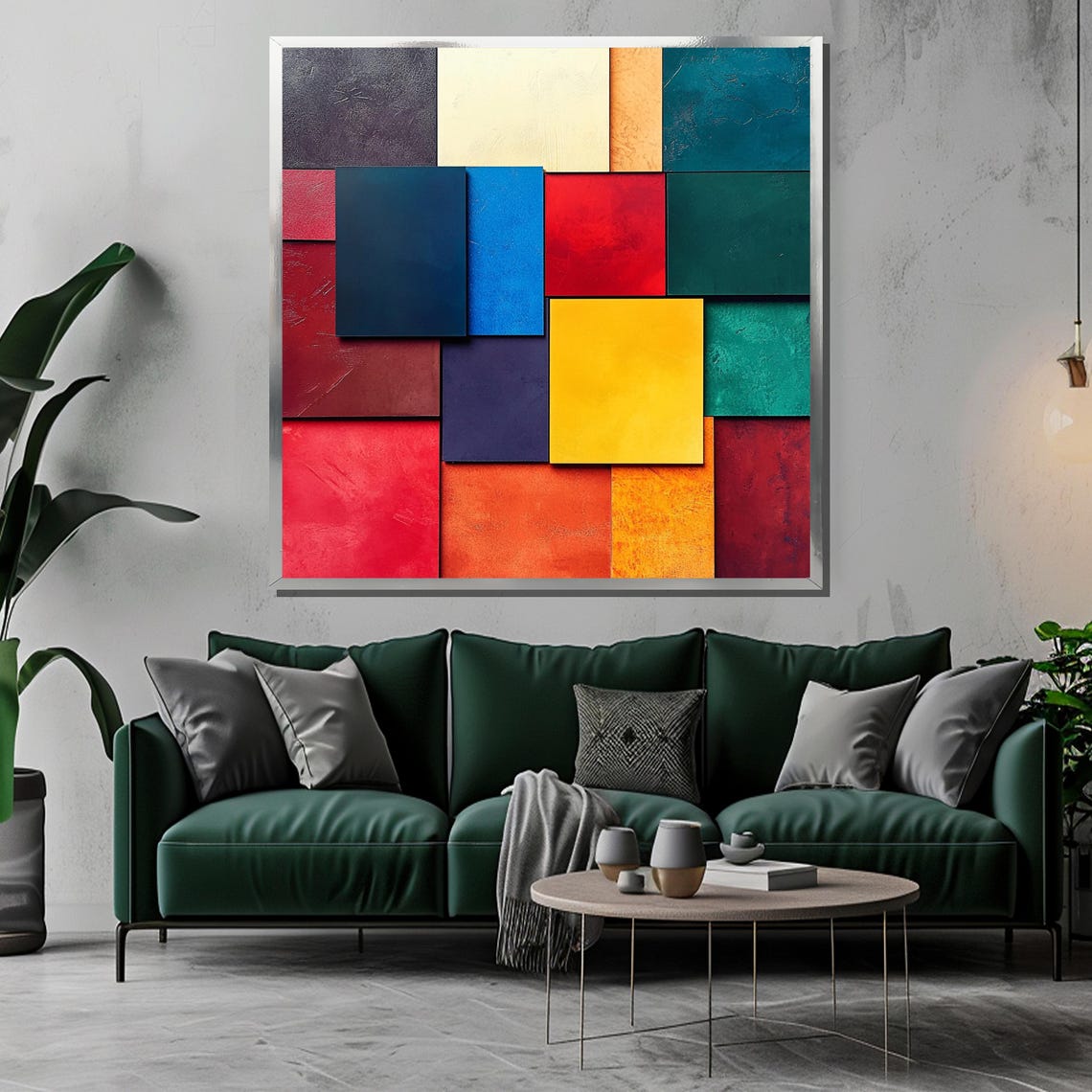 Vibrant Geometric Wall Art Bold Color Block Abstract Modern Mondrian Inspired Contemporary Home Decor Gift For Art Lovers - Image 3