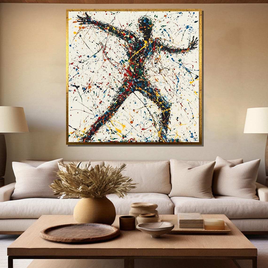 Abstract Human Figure Colorful Paint Splatter Dynamic Poster - Image 5