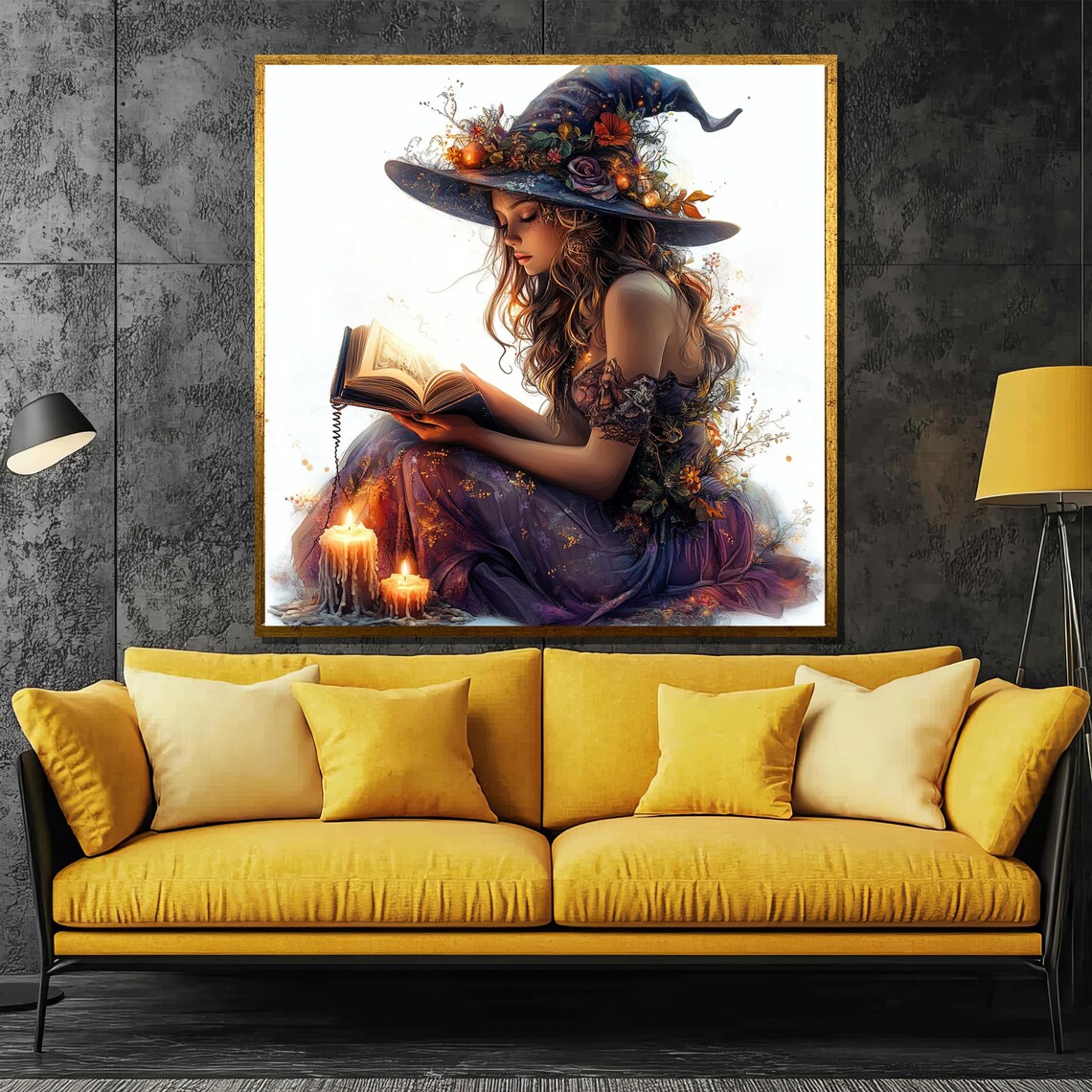 Fairy Witch Painting, Enchanting Fantasy Art Print