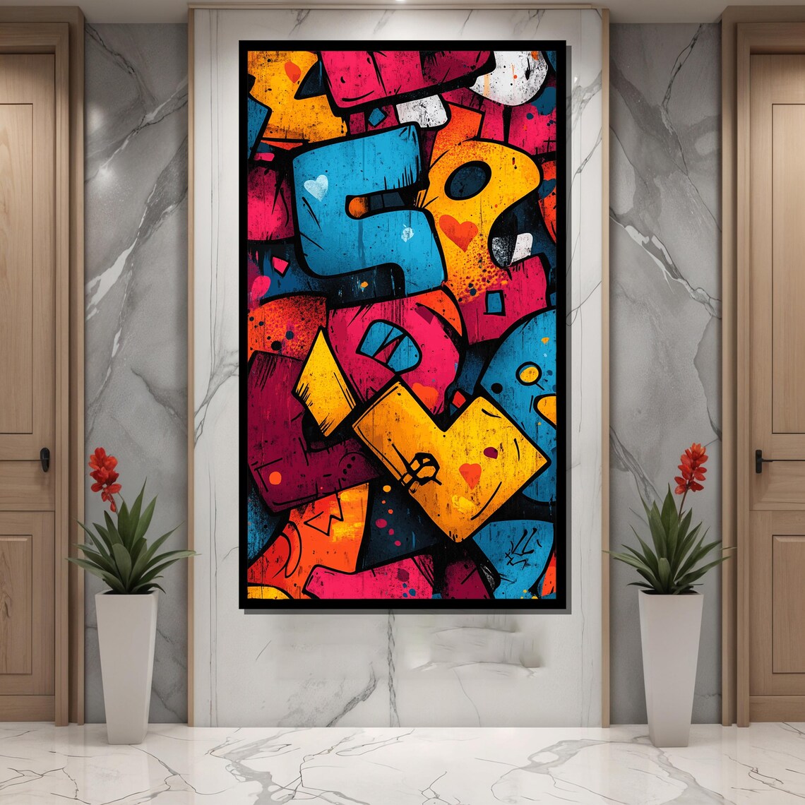Colorful Graffiti Letter Painting Bold Urban Street Art Abstract Typography Wall Decor Vibrant Pop Art Print Modern Home Gift - Image 4