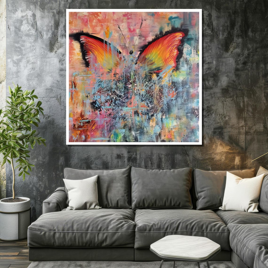 Abstract Butterfly Painting Vivid And Colorful Artistic Expression Of Natures Beauty Ideal Gift For Art Lovers And Home Decor - Image 2