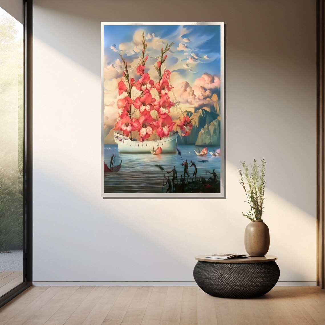 Surreal Flower Ship, Fantasy Nature Art Print - Image 3