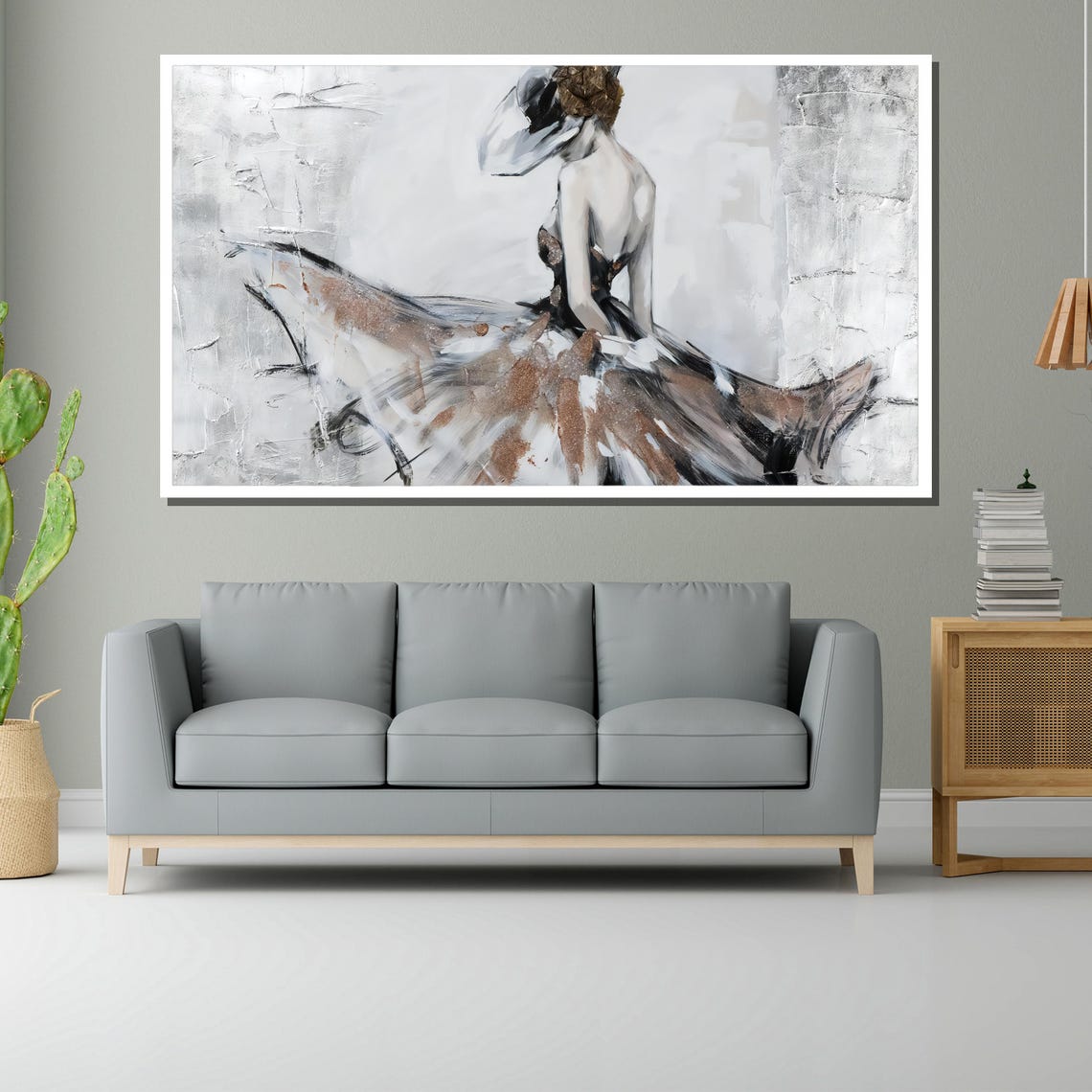 Abstract Ballerina Painting Modern Dance Art In Neutral Tones Perfect Ballet Lover Gift And Minimalist Home Decor - Image 2