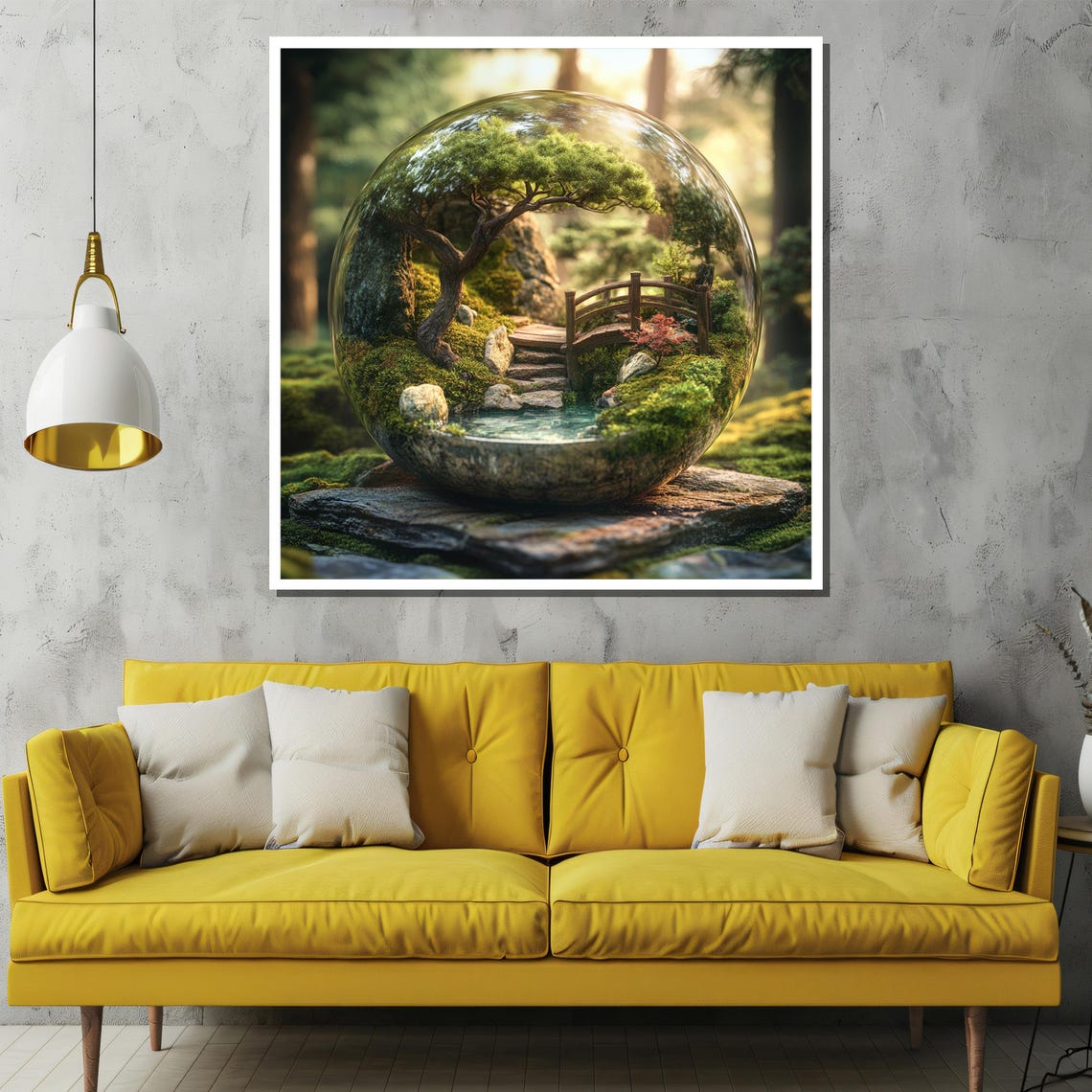 Japanese Zen Garden in Glass Terrarium Serene Landscape Poster - Image 2
