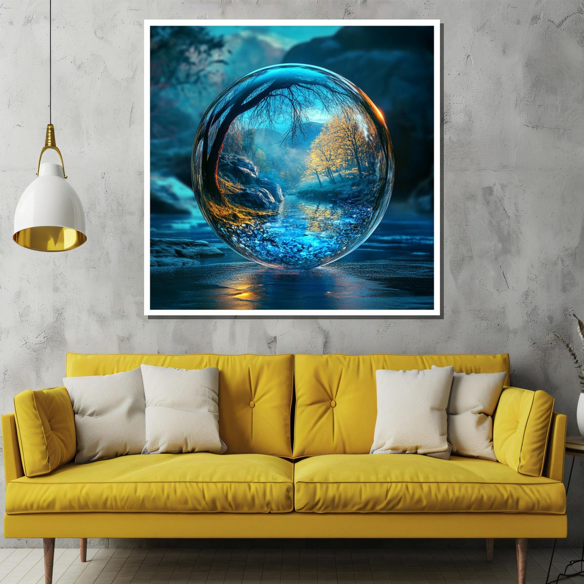 Mystical Forest Reflected In A Crystal Ball Captivating Painting Gift - Image 2