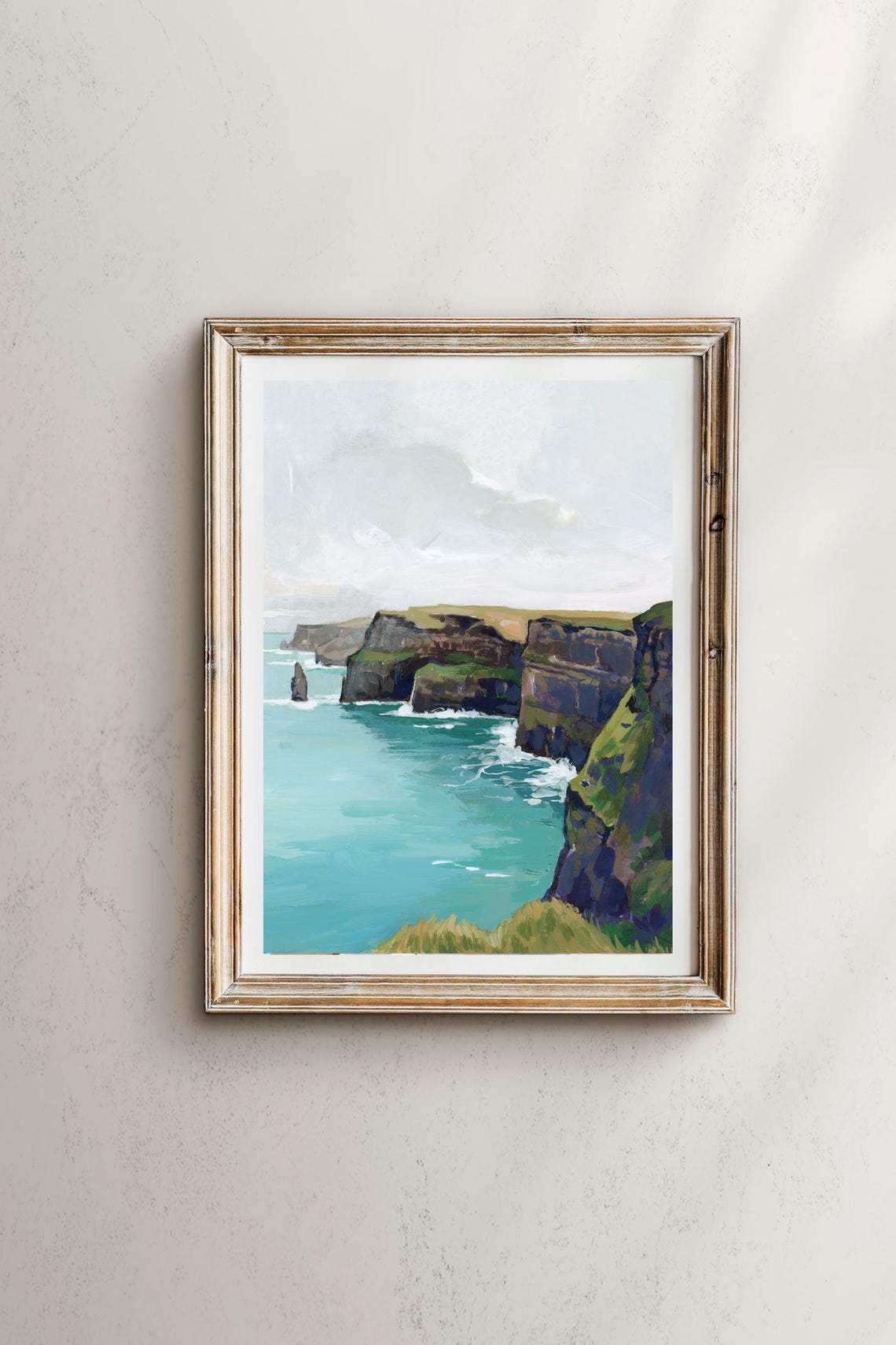 Cliffs Of Moher Ireland Watercolor Landscape Art Print