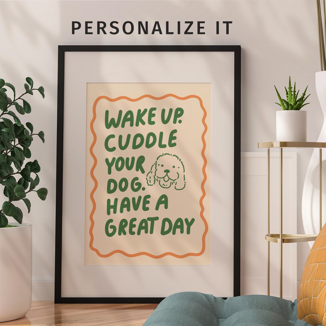 Custom Dog Print, Modern Pet Portrait Poster