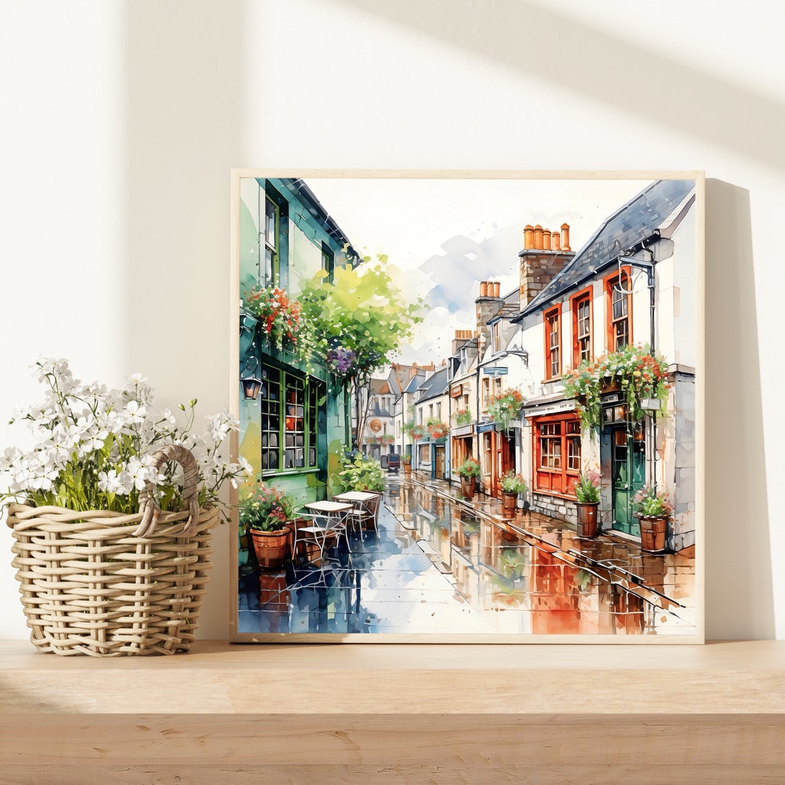 Westport West Of Ireland Westport Co Mayo Irish Painting Ireland Watercolor Art Irish Cityscape Print Quay Street Wall Art - Image 4