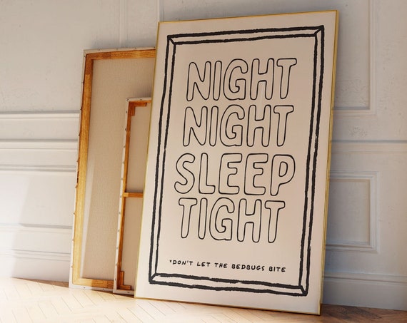 Night Sleep Tight Bedroom Funny Bed Bugs Art Print