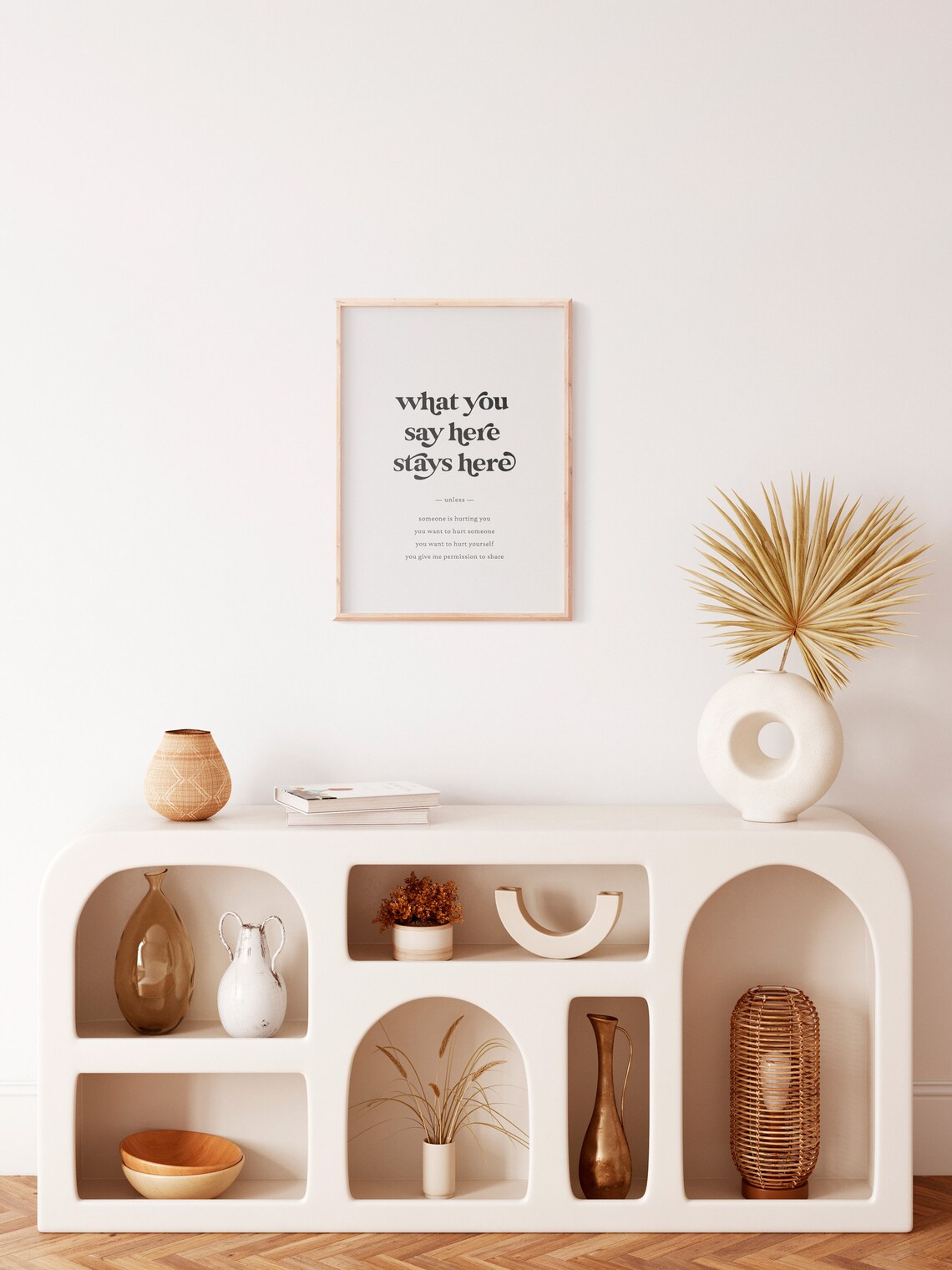 What You Say Here Stays Here Safe Space Quote Art Print - Image 2