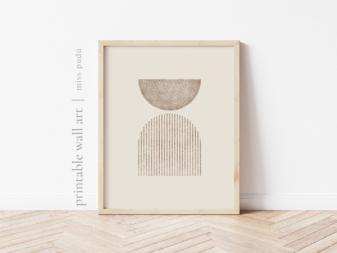 Mid Century Geometric Arch Beige Abstract Illustration Poster - Image 3