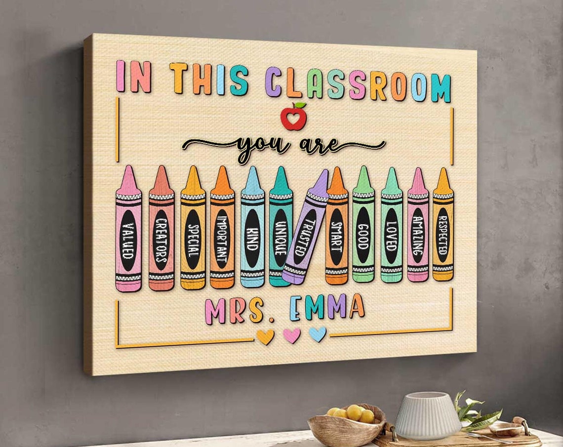 In This Classroom You Are Personalized Teacher Crayon Poster