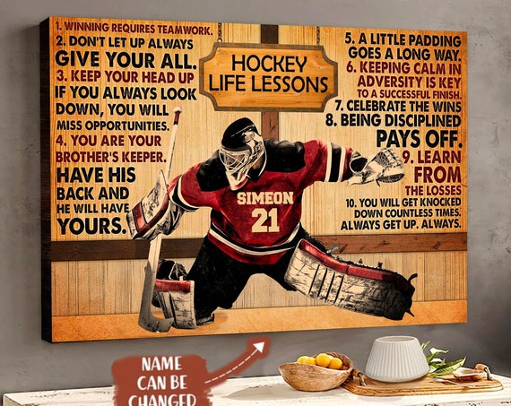 Personalized Hockey Life Lessons Poster Gift For Hockey Player Hockey Print Hockey Wall Art Sport Gifts For Son