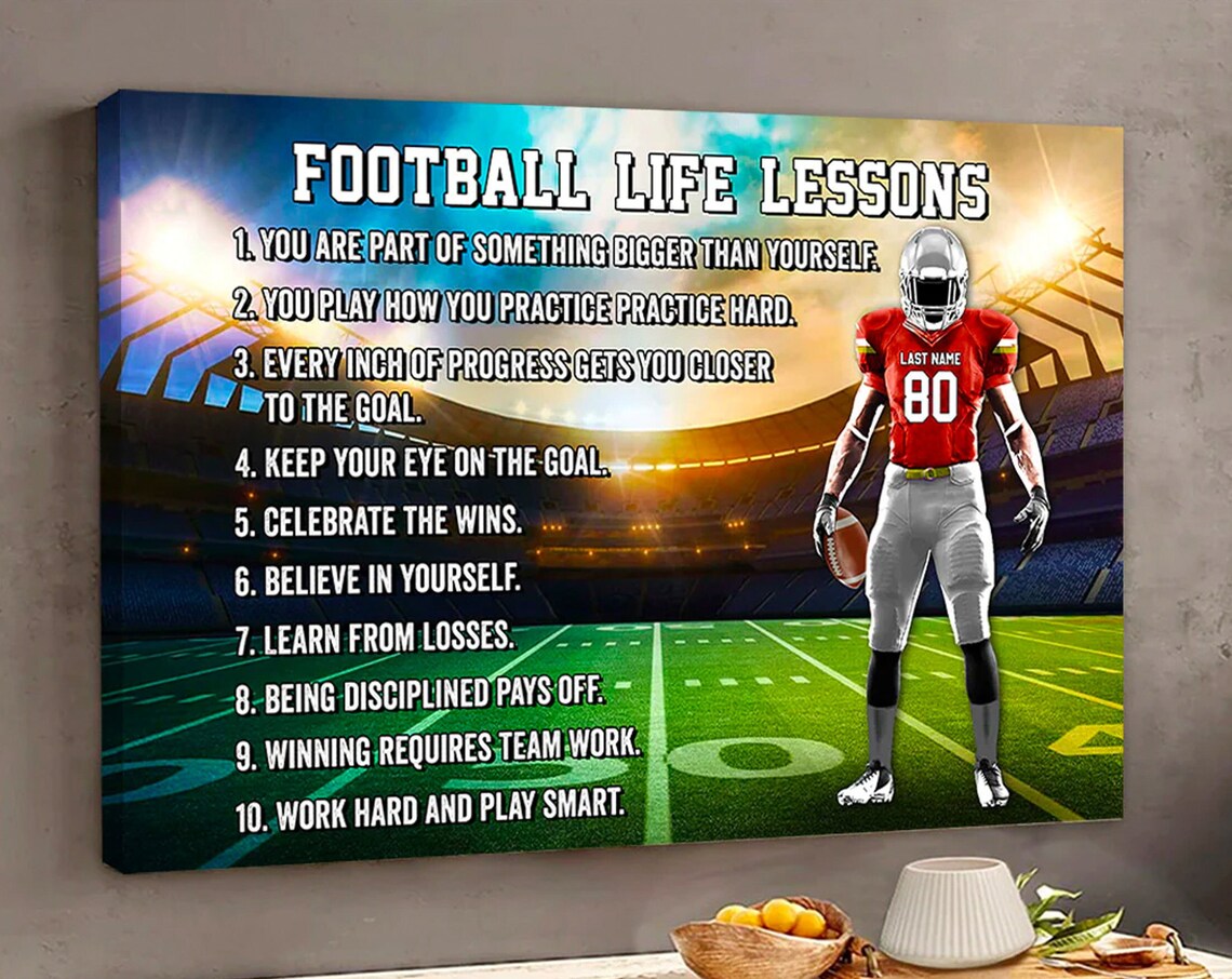 Football Life Lessons Personalized Poster, Custom Name