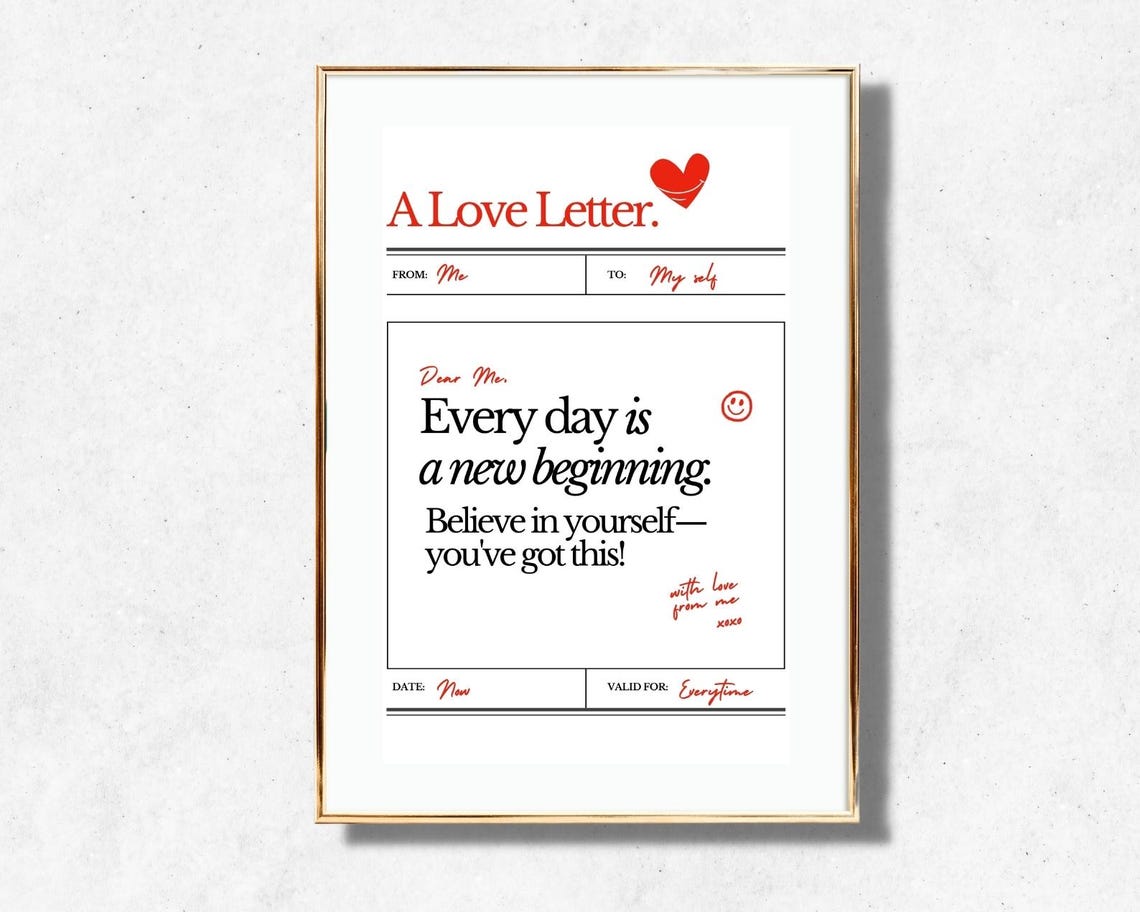 A Love Letter To Myself Every Day New Beginning Affirmation Poster - Image 3