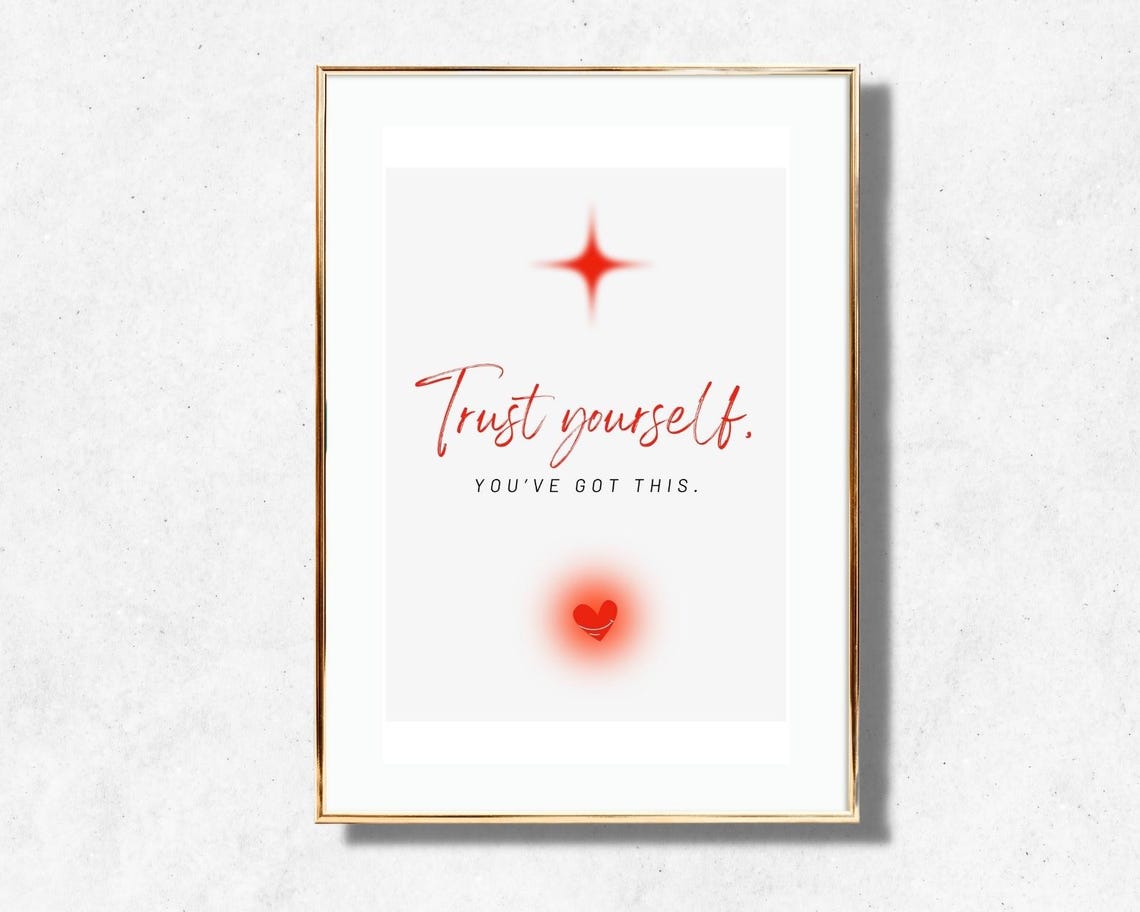 Trust Yourself Youve Got This Motivational Script Quote Poster - Image 2