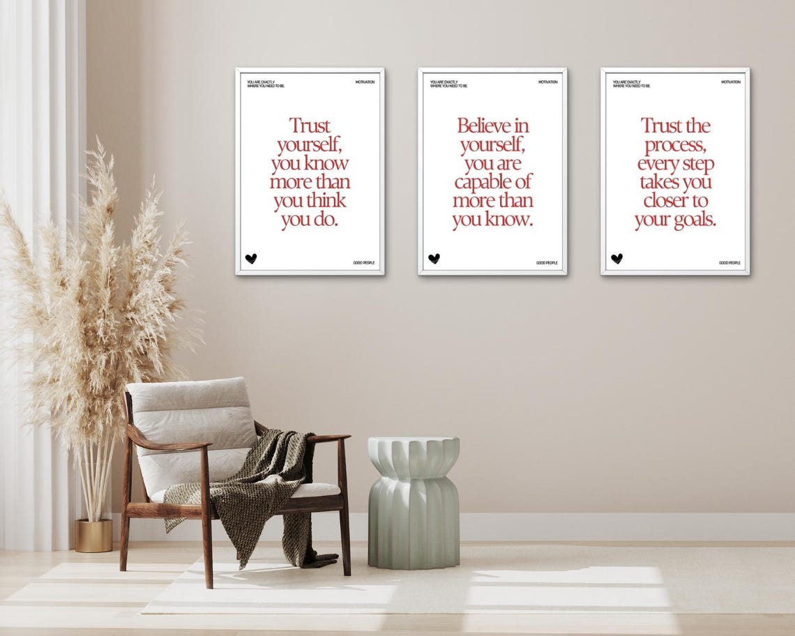 Trust Yourself You Know More Than You Think Red Typography Poster - Image 3