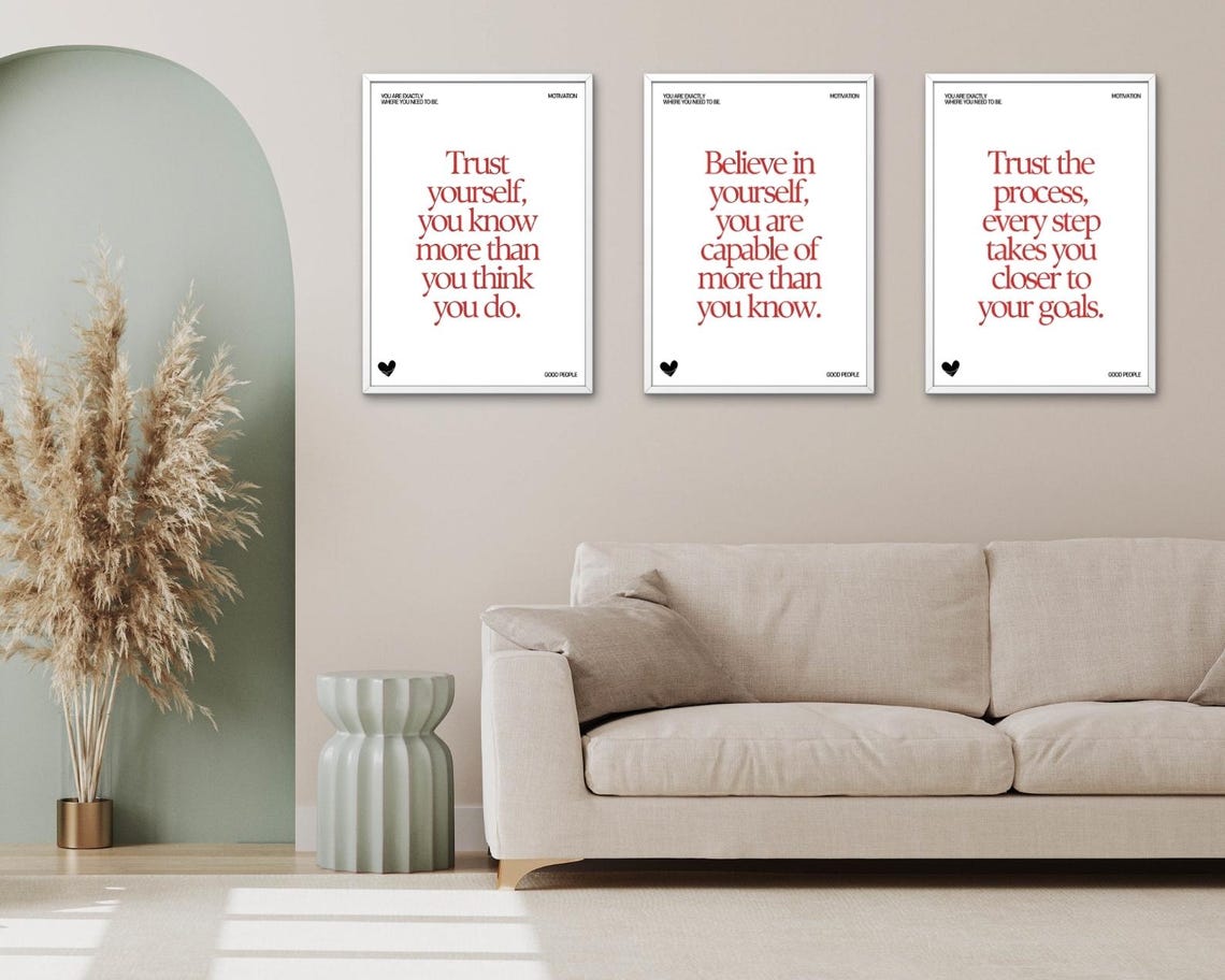 Trust Yourself You Know More Than You Think Red Typography Poster - Image 4