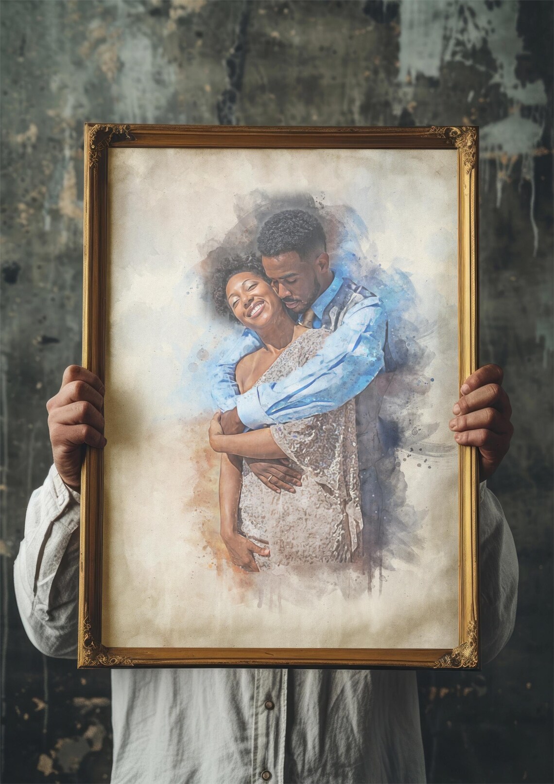 Custom Watercolor Portrait, Personalized Gift Print