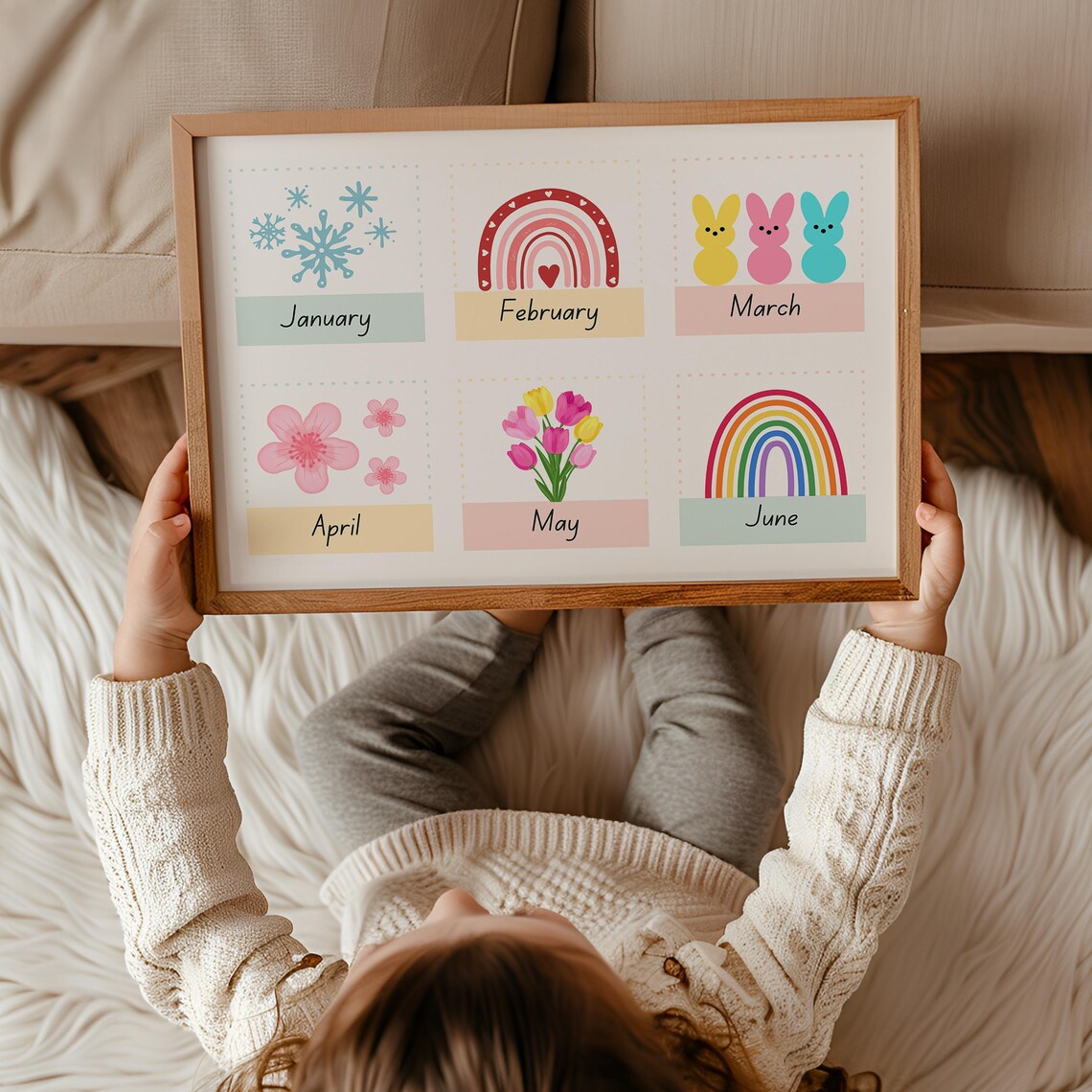 January To June Monthly Flashcard Style Kids Room Wall Decor Poster - Image 3