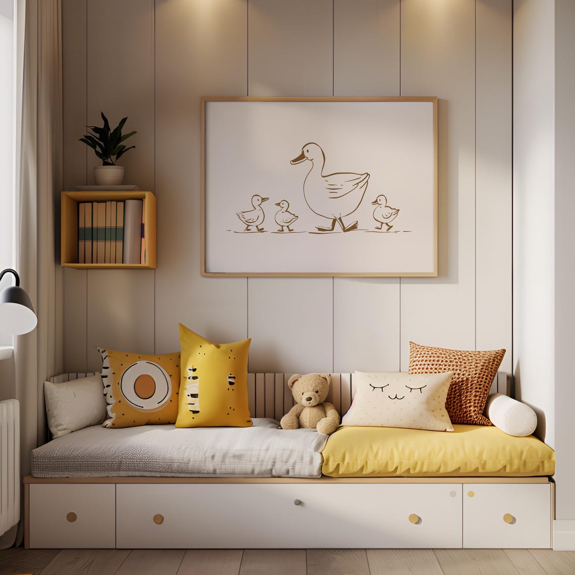 Duck And Ducklings Line Art Minimalist Baby Room Wall Decor Poster - Image 5