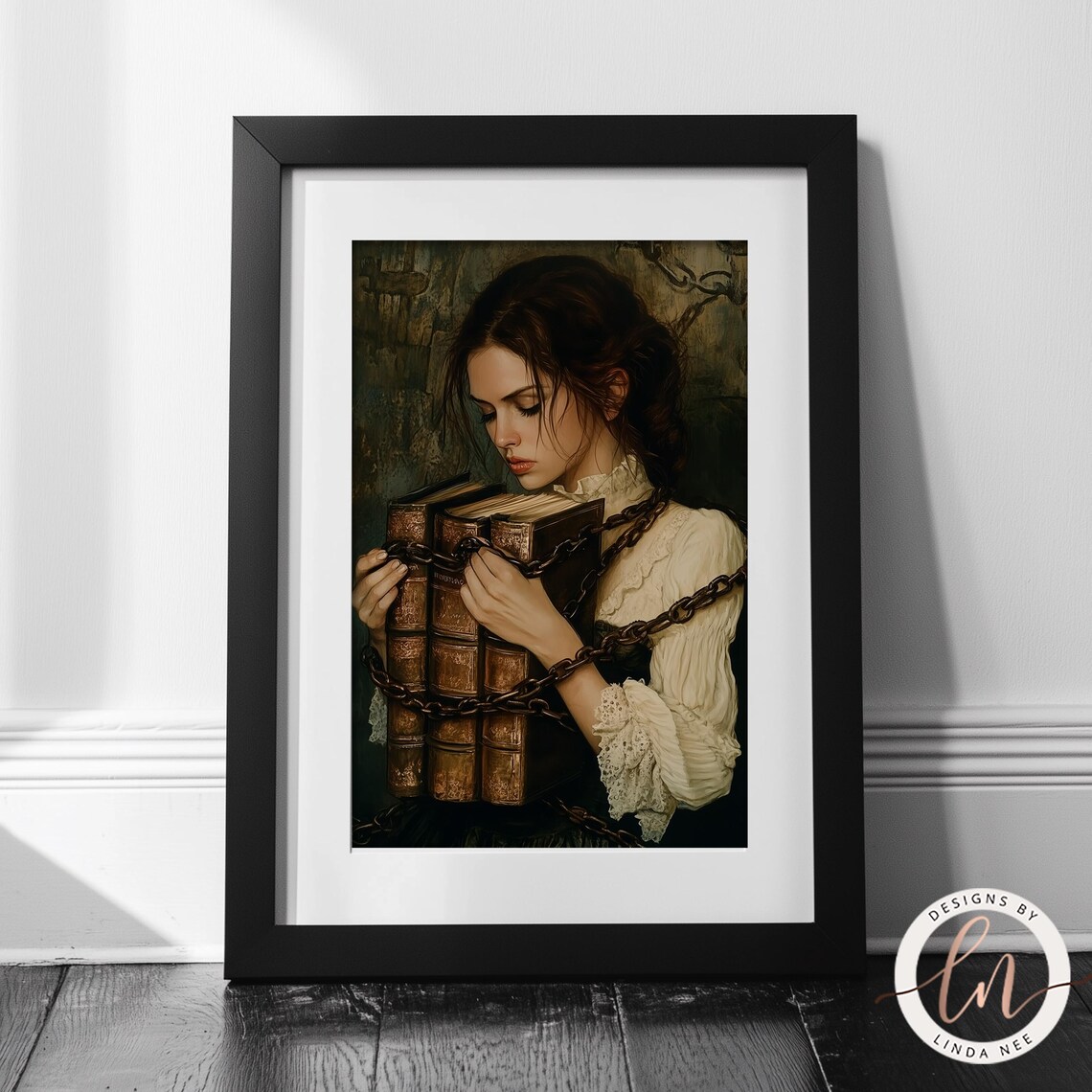 Dark Academia Banned Books, Victorian Woman Art Print - Image 3