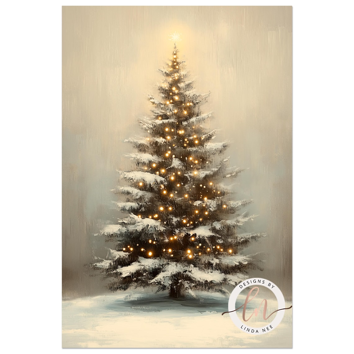 Vintage Christmas Tree Art Print, Cottagecore Farmhouse - Image 4