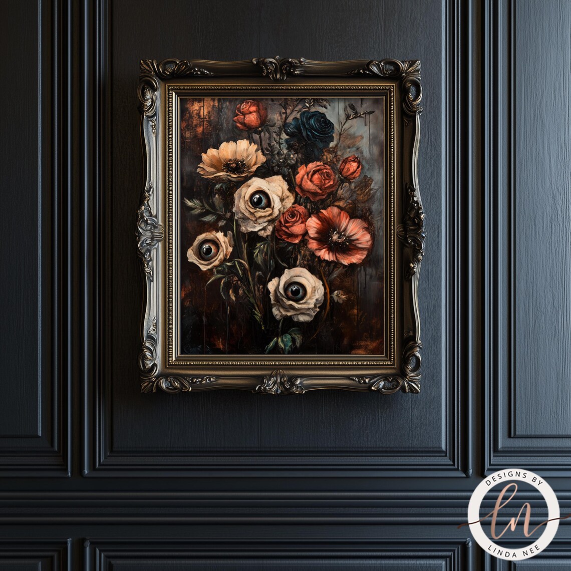 Macabre Botanical Goth Poster, Dark Academia Decor - Image 3