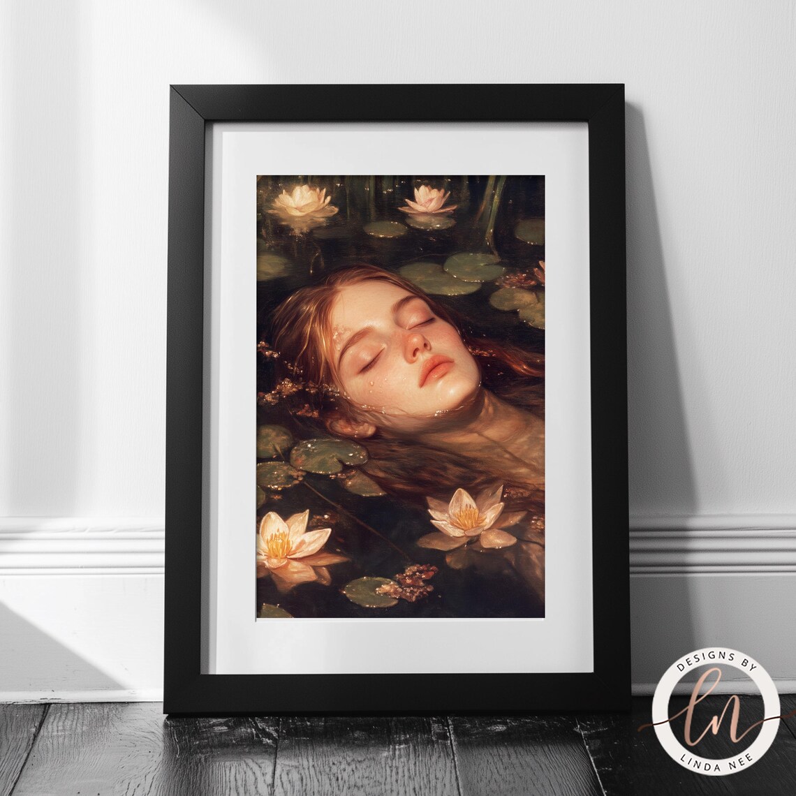 Ophelia Drowning, Vintage Gothic Wall Art Print - Image 3