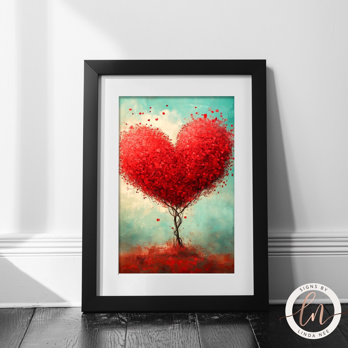 Whimsical Heart Tree Valentine's Day Love Art Print - Image 2