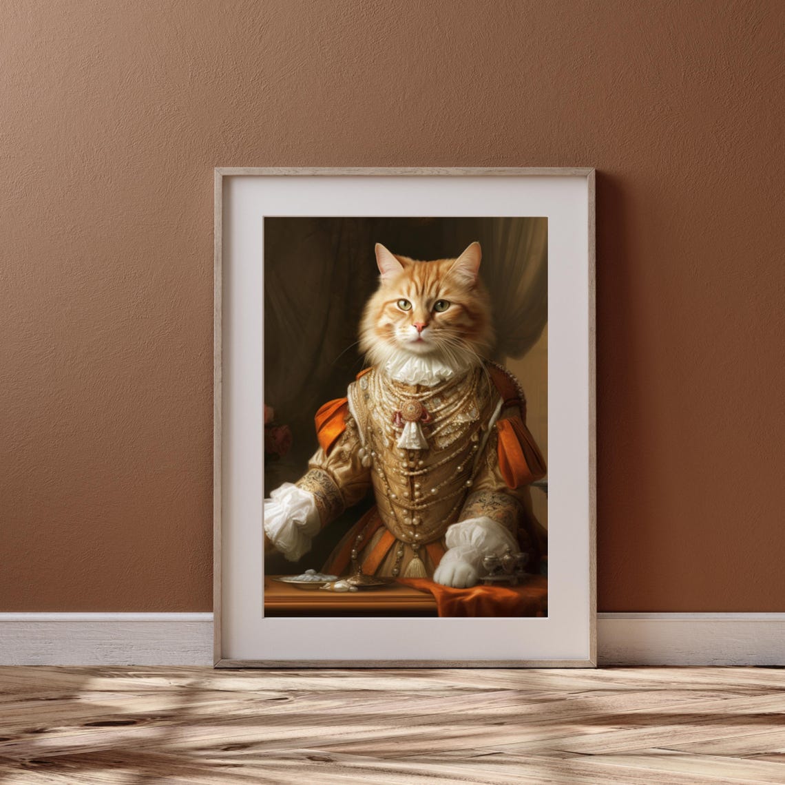 Royal Orange Cat Renaissance Portrait Noble Pet Painting Poster - Image 3